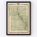 Vintage Map of Webster County, Iowa 1875