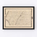 Vintage Map of Plymouth County, Iowa 1875