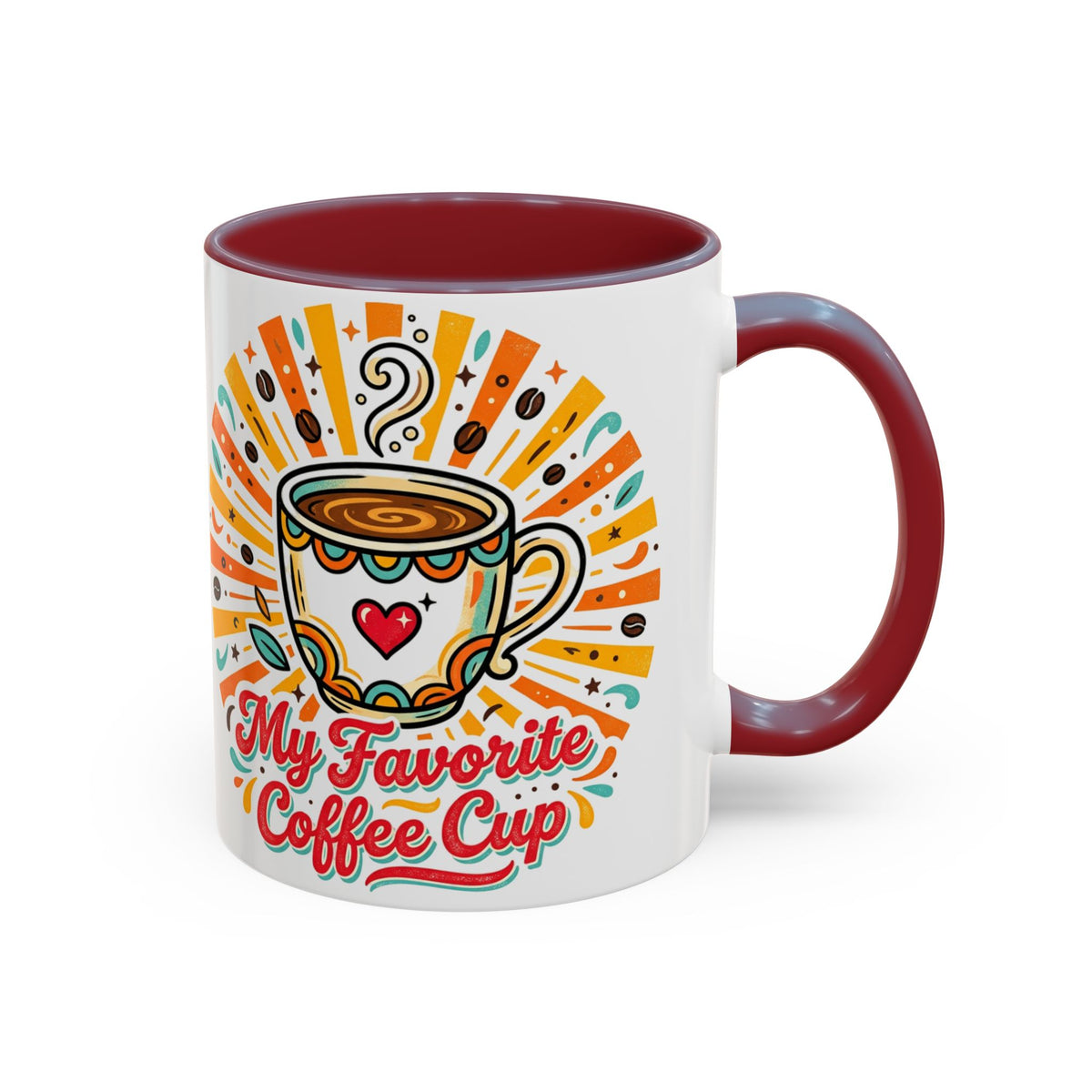 My Favorite Coffee Cup Accent Mug — Colorful Ceramic Coffee Mug (11/15oz)