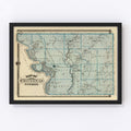 Vintage Map of Monona County, Iowa 1875