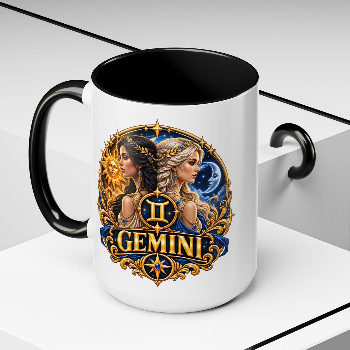 Gemini Zodiac Coffee Mug — Gemini Sign Astrology Accent Mug (11/15oz)