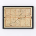 Vintage Map of Crawford County, Iowa 1875