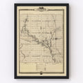 Vintage Map of Greene County, Iowa 1875