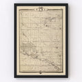 Vintage Map of Tama County, Iowa 1875