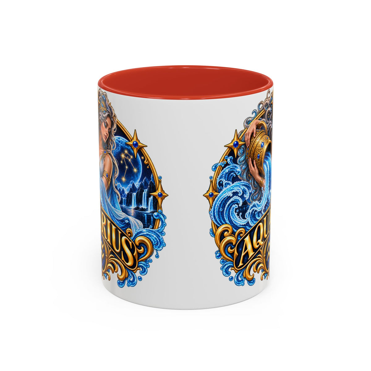 Aquarius Zodiac Coffee Mug — Illustrated Water Bearer Astrology Gift (11/15oz)