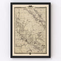 Vintage Map of Linn County, Iowa 1875