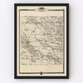 Vintage Map of Jones County, Iowa 1875