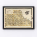 Vintage Map of Jackson County, Iowa 1875
