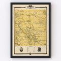 Vintage Map of Cedar County, Iowa 1875