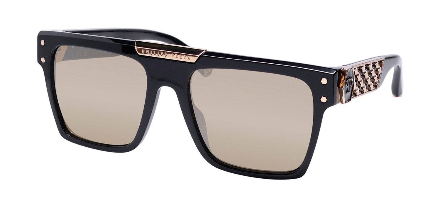 Philipp Plein Spp080 Plein Badge 23kt Gp Sunglasses
