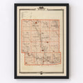 Vintage Map of Dallas County, Iowa 1875