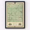Vintage Map of Adair County, Iowa 1875
