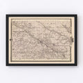 Vintage Map of Wapello County, Iowa 1875