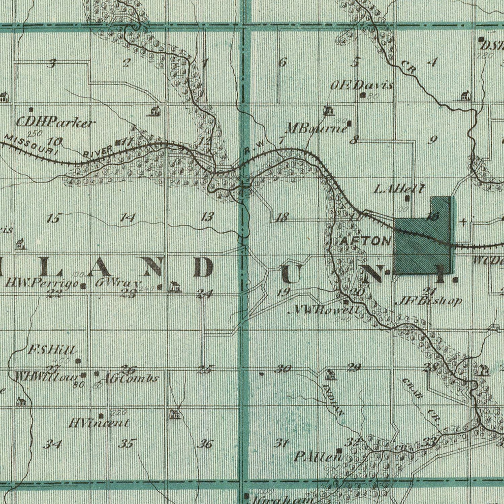 Vintage Map of Union County, Iowa 1875