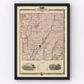 Vintage Map of Taylor County, Iowa 1875