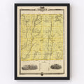 Vintage Map of Ringgold County, Iowa 1875