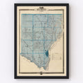 Vintage Map of Des Moines County, Iowa 1875