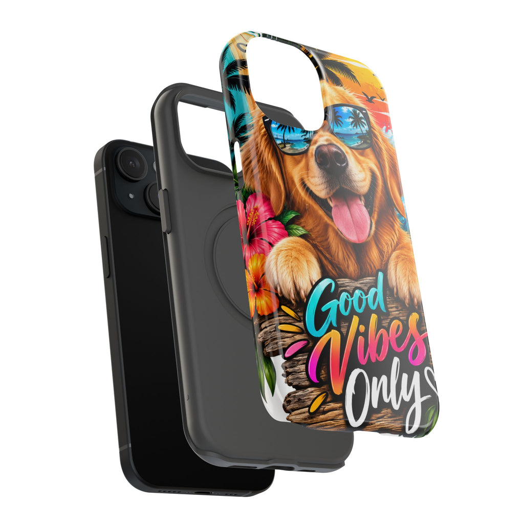 Phone Case — 'Good Vibes Only' Tropical Dog Impact-Resistant Case