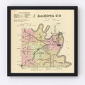 Vintage Map of Dakota County, Nebraska 1885