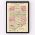 Vintage Map of Golfax County, Nebraska 1885