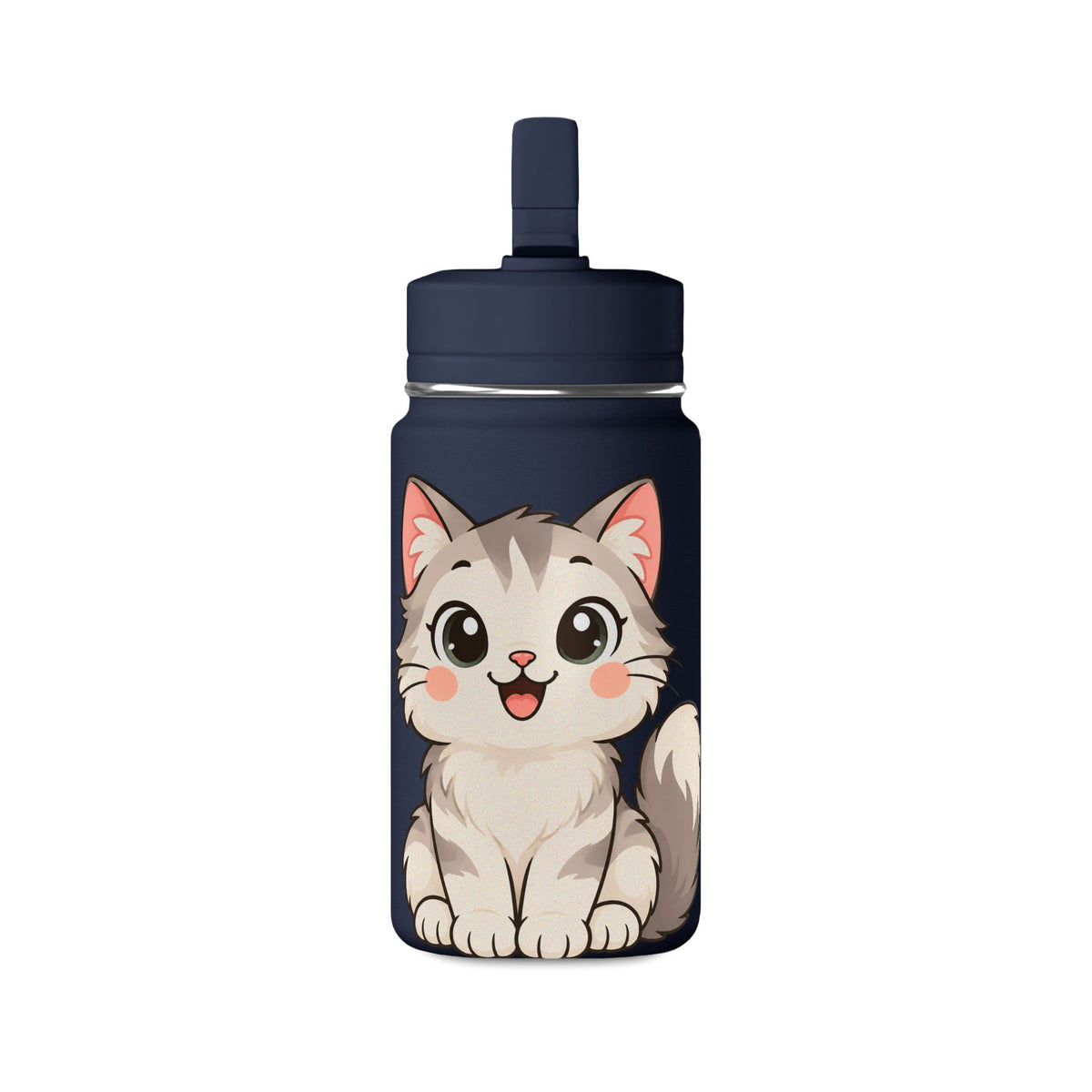 Cute Kitten Mini Water Bottle, 14oz