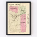 Vintage Map of Stanton County, Nebraska 1885