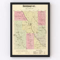 Vintage Map of Sherman County, Nebraska 1885