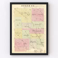 Vintage Map of Boone County, Nebraska 1885