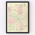 Vintage Map of Thayer County, Nebraska 1885