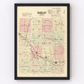Vintage Map of Harlan County, Nebraska 1885