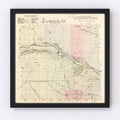 Vintage Map of Lincoln County, Nebraska 1885