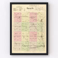 Vintage Map of Saline County, Nebraska 1885