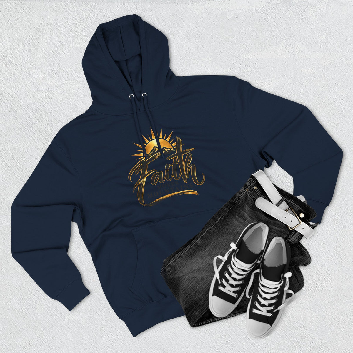 Faith Moves Mountains Hoodie — Inspirational Christian Pullover