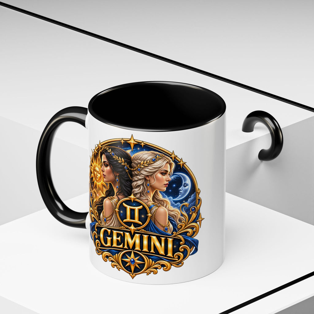 Gemini Zodiac Coffee Mug — Gemini Sign Astrology Accent Mug (11/15oz)