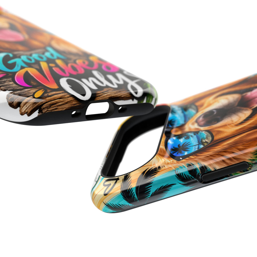 Phone Case — 'Good Vibes Only' Tropical Dog Impact-Resistant Case