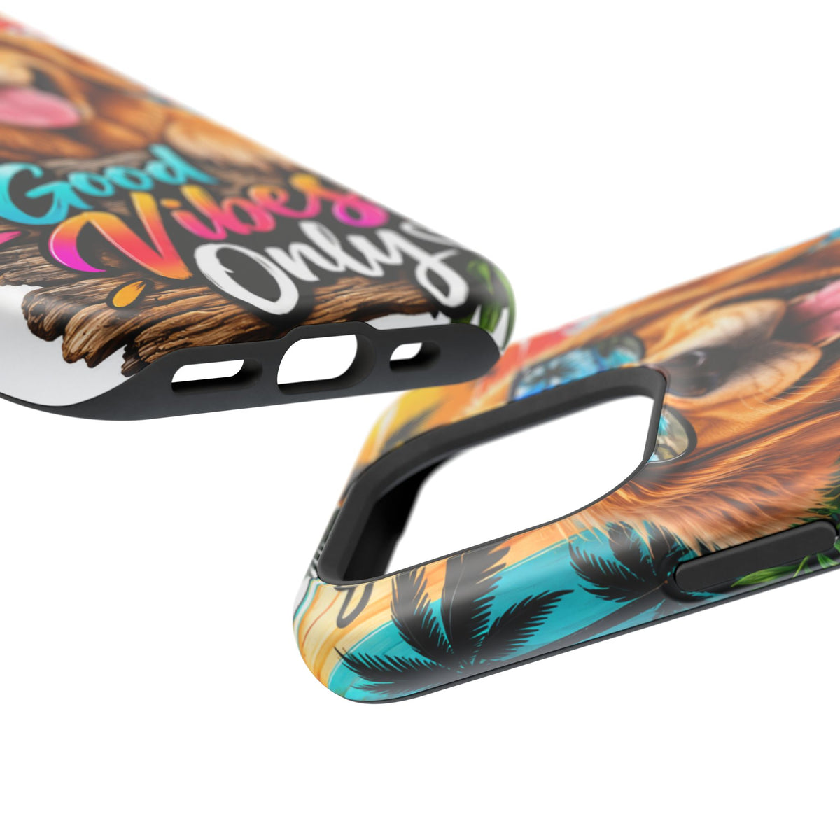 Phone Case — 'Good Vibes Only' Tropical Dog Impact-Resistant Case
