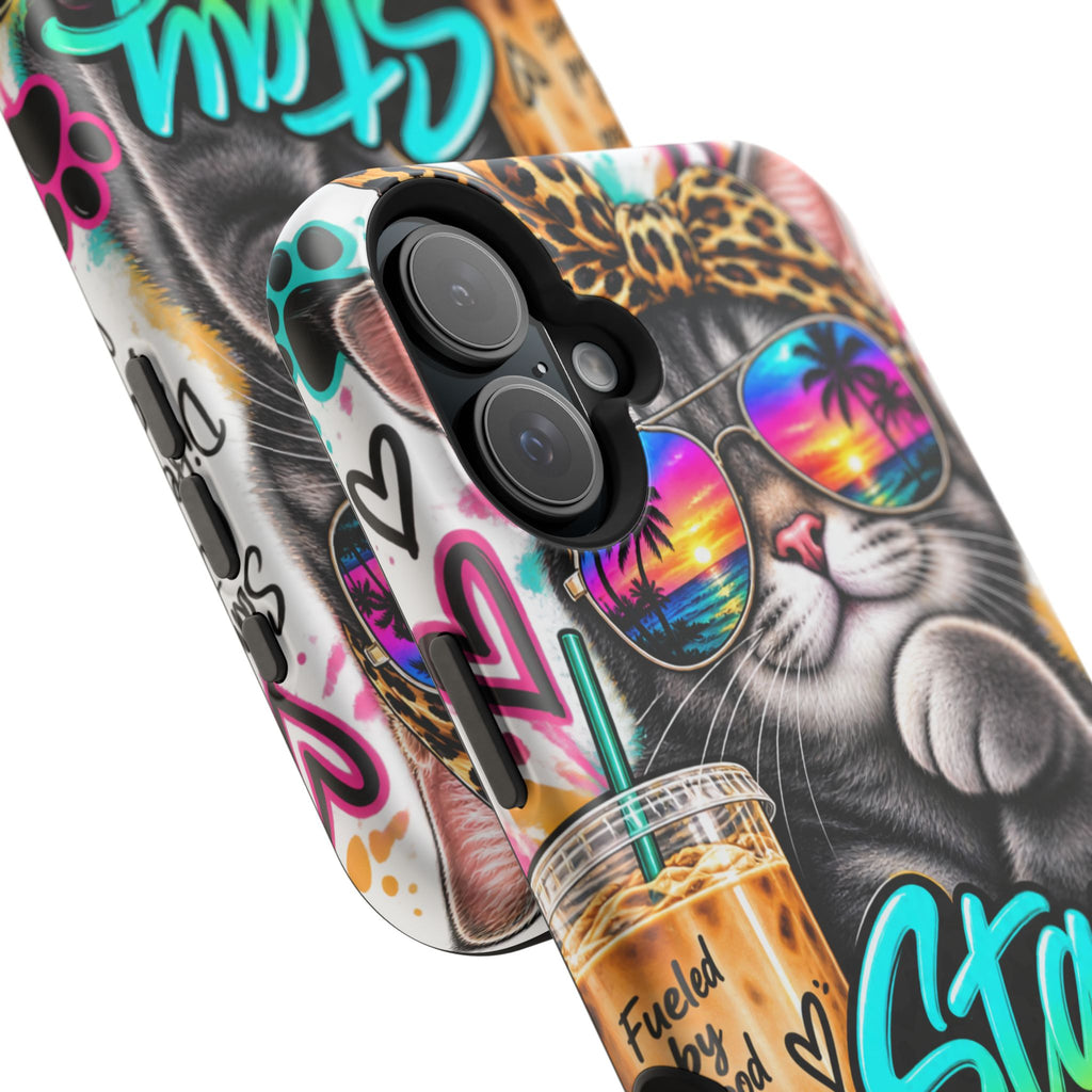 Phone Case — "Stay Pawsitive" Cat Impact-Resistant Case