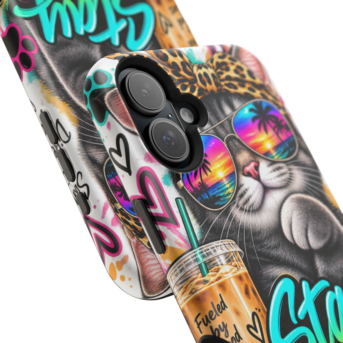 Phone Case — "Stay Pawsitive" Cat Impact-Resistant Case