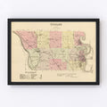 Vintage Map of Douglas County, Nebraska 1885