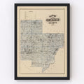 Vintage Map of Carver County, Minnesota 1874
