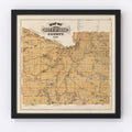 Vintage Map of Blue Earth County, Minnesota 1874