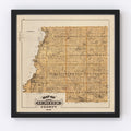 Vintage Map of Le Sueur County, Minnesota 1874