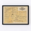 Vintage Map of Olmsted County, Minnesota 1874