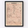 Vintage Map of Steele County, Minnesota 1874