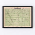 Vintage Map of Faribault County, Minnesota 1874