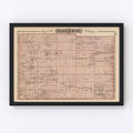 Vintage Map of Mower County, Minnesota 1874