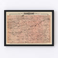 Vintage Map of Fillmore County, Minnesota 1874