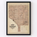 Vintage Map of Anoka County, Minnesota 1874