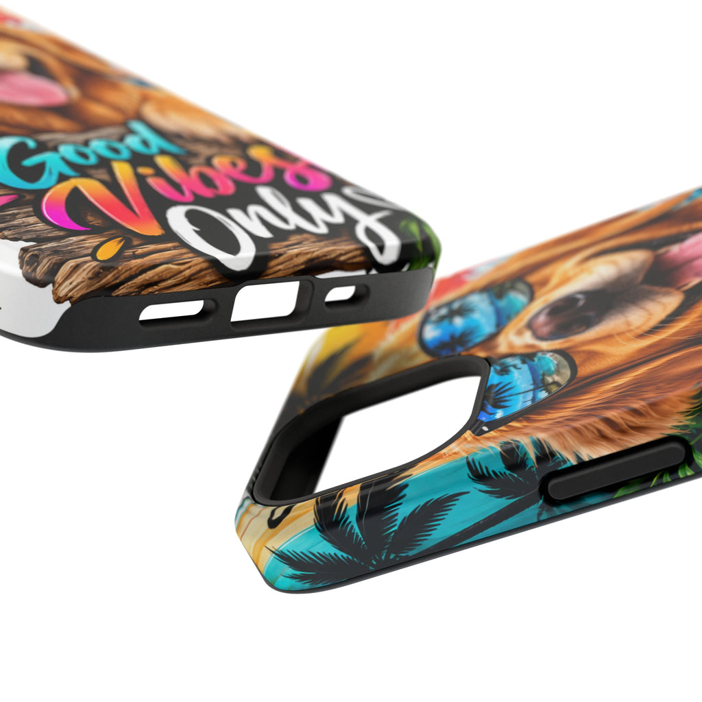 Phone Case — 'Good Vibes Only' Tropical Dog Impact-Resistant Case