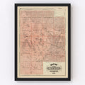 Vintage Map of Meeker County, Minnesota 1874